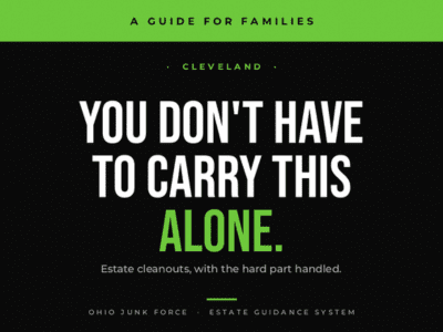 Banner with words: You dont have to carry this alone, Cleveland. And orhers.