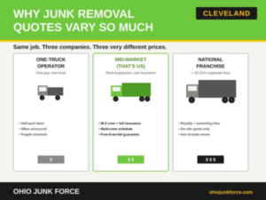 Graphic about junk removal quotes in Cleveland.
