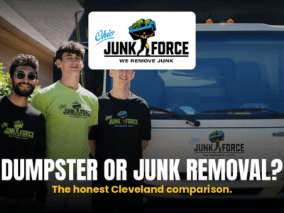 Teenagers smiling in front of truck. OJF logo.